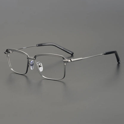 Titanium Minimal Square Eyeglasses