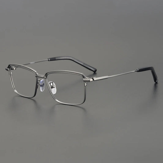 Titanium Minimal Square Eyeglasses