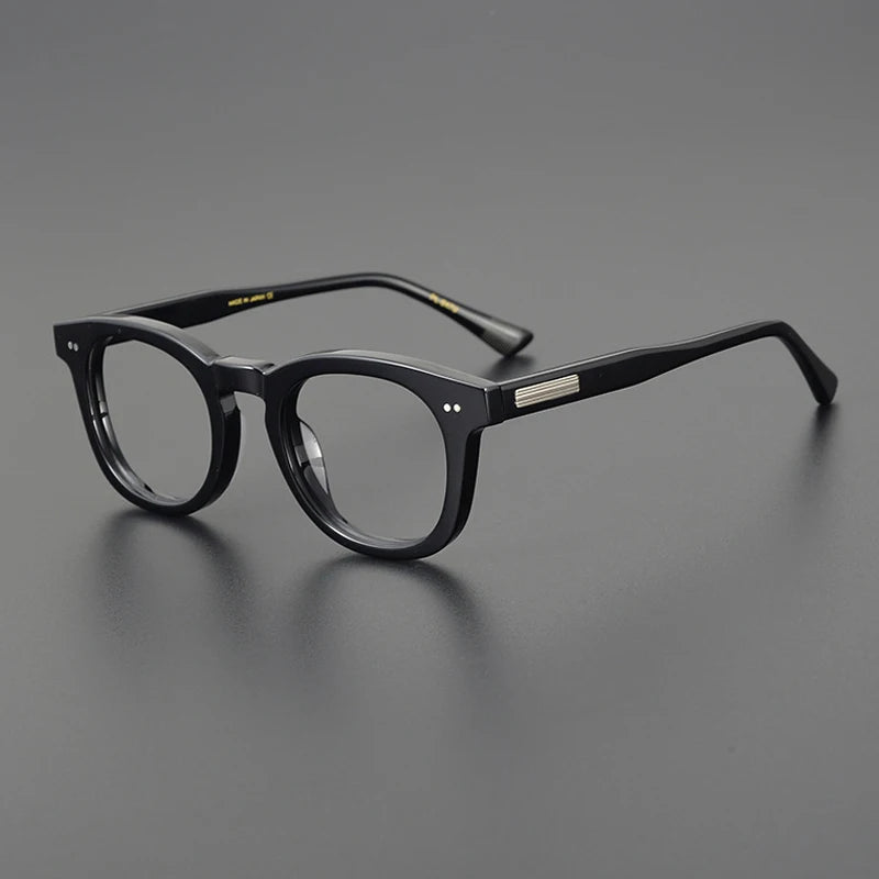 Acetate Amber Round Prescription Eyeglasses