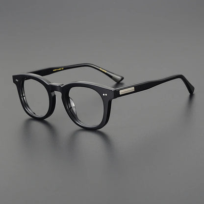 Acetate Amber Round Prescription Eyeglasses