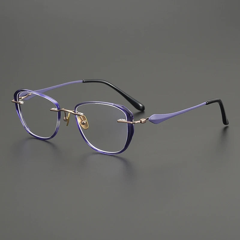 Titanium Tortoise Cat Eye Eyeglasses