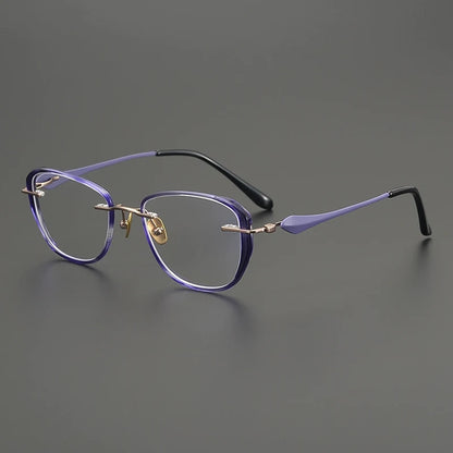 Titanium Tortoise Cat Eye Eyeglasses