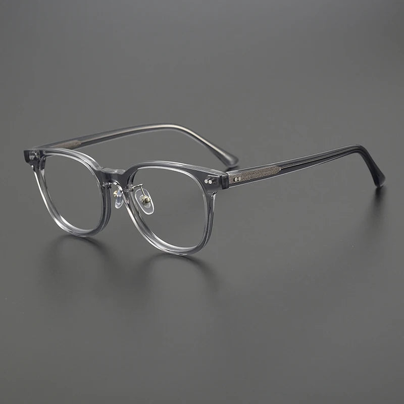 Acetate Crystal Green Round Prescription Eyeglasses
