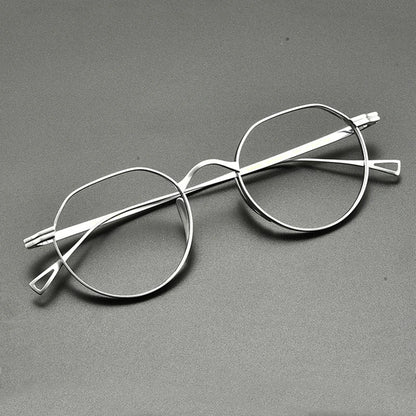 Vintage Titanium Round Optical Glasses Frame Small Fit additional product view