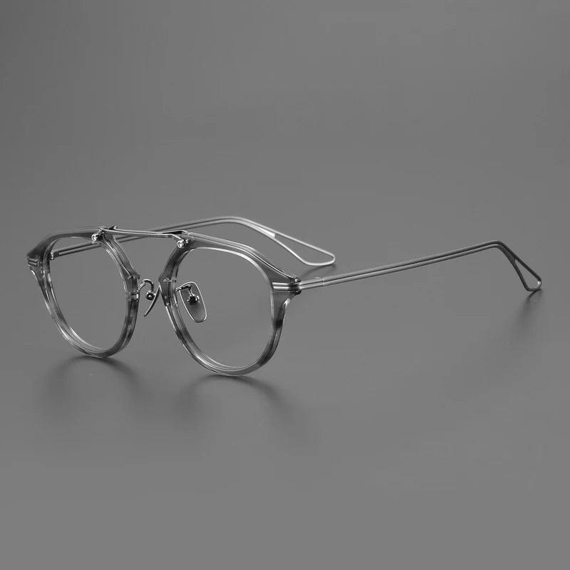 Titanium Acetate Pilot Prescription Eyeglasses | Affordable Rx Glasses Online – CINILY UK - Gray