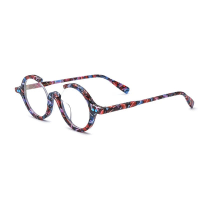 Acetate Round Prescription Eyeglasses | Bold Designer Rx Glasses – CINILY UK additional product view