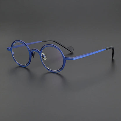 Titanium Round Prescription Eyeglasses | Lightweight Retro Rx Glasses Online – CINILY UK frame detail