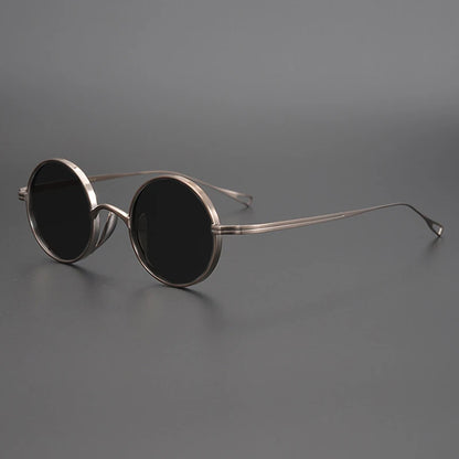 Ultra-Light Pure Titanium Polarised Vintage Small Round Sunglasses additional product view