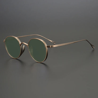 Ultra-Light Pure Titanium Polarised Sunglasses | Vintage Round lens detail