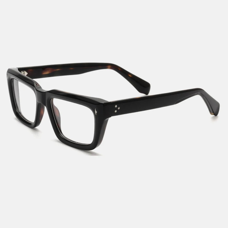 Vintage Thick Acetate Square Prescription Eyeglasses Frame - Tortoise