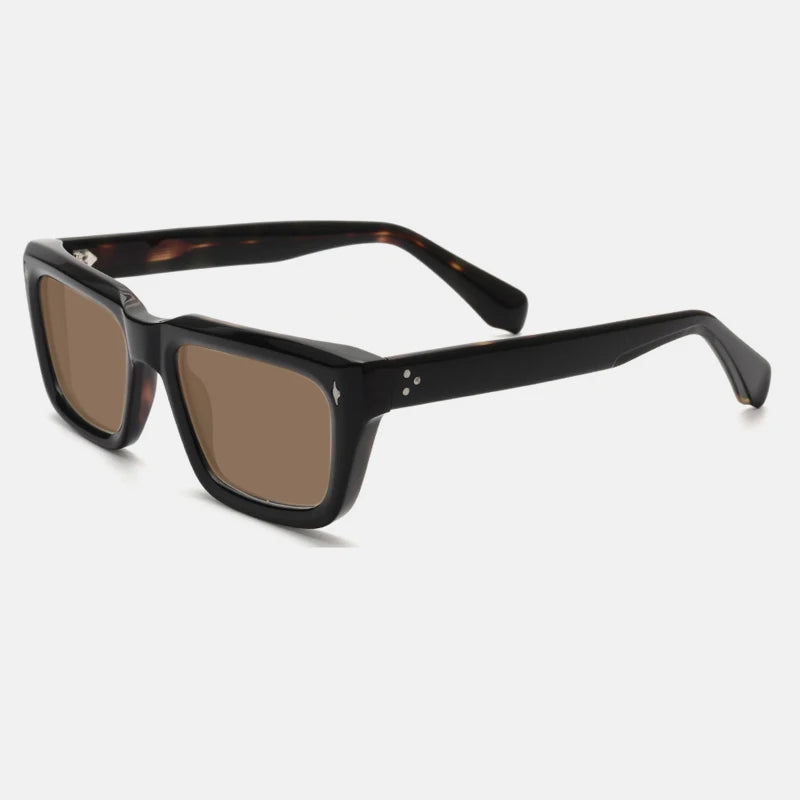 Vintage Thick Acetate Polarised Sunglasses | UV400 | Retro Square - Tortoise