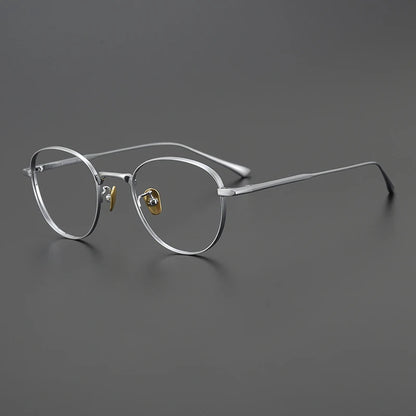 Titanium Small Geometric Prescription Eyeglasses | Ultra-Light Optical Frame for Rx Lenses – CINILY UK front view