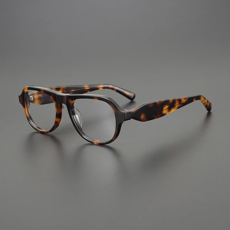Acetate Chunky Square Eyeglasses | Bold Retro Optical Frames – CINILY UK - Tortoise