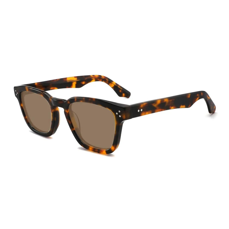 Crystal Green Polarized UV400 Sunglasses | Retro Acetate Designer Shades – CINILY UK - Tortoise