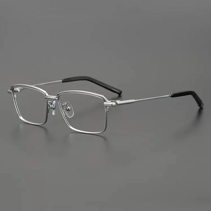 Titanium Minimal Square Eyeglasses