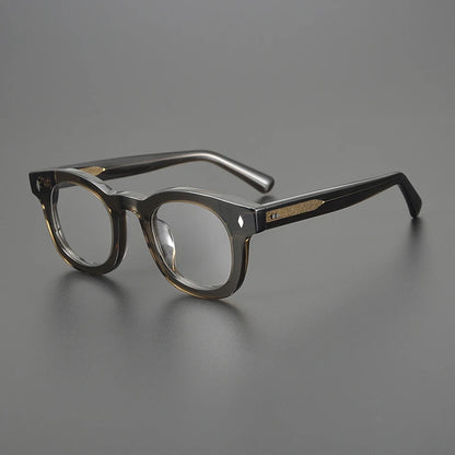 Acetate Chunky Round Eyeglasses | Bold Retro Optical Frames – CINILY UK side view