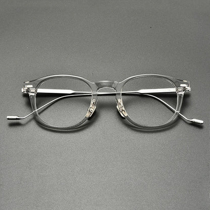 Acetate Titanium Round Prescription Eyeglasses