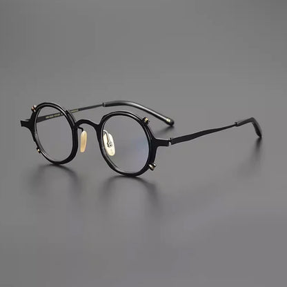 Titanium Retro Round Prescription Eyeglasses | Ultra-Light Optical Frame for Rx Lenses – CINILY UK side view