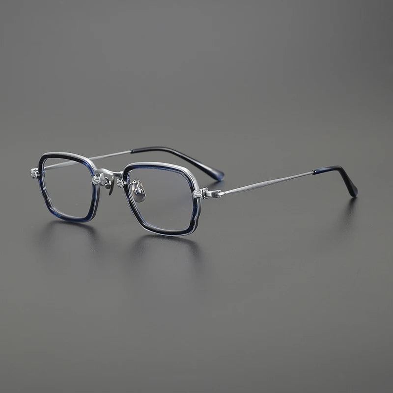 Titanium Acetate Two-Tone Square Prescription Eyeglasses
