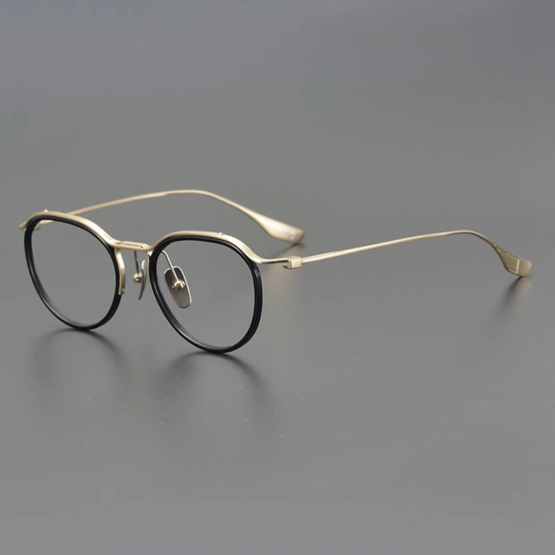Korean Titanium Windsor Round Prescription Eyeglasses | Ultra-Light Optical Frame for Rx Lenses – CINILY UK - Gold