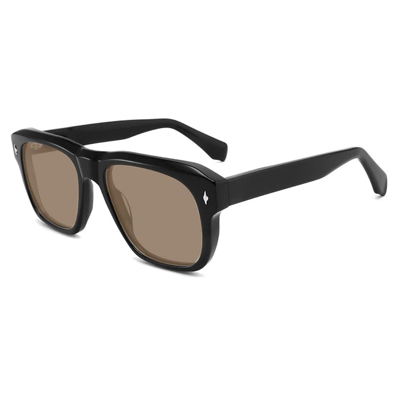 Vintage Polarised Acetate Sunglasses UV400 with a Larger Fit - Black