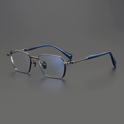 Large Titanium Square Prescription Eyeglasses | Lightweight Optical Frame for Rx Lenses – CINILY UK