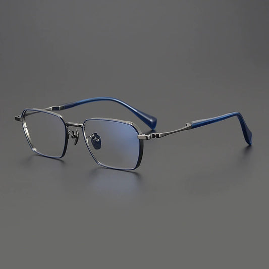 Large Titanium Square Prescription Eyeglasses | Lightweight Optical Frame for Rx Lenses – CINILY UK