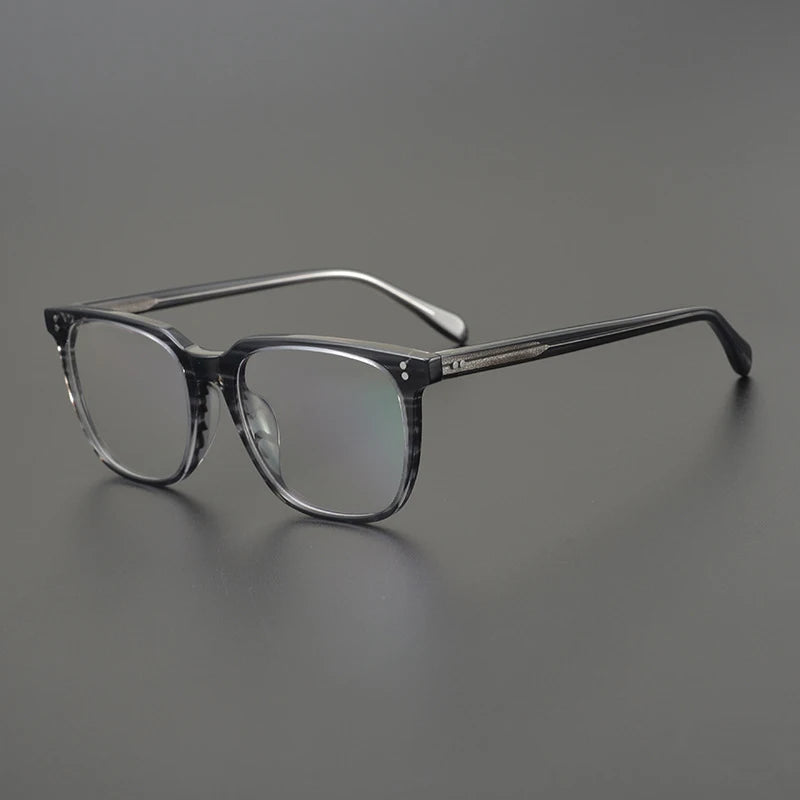 Acetate Crystal Blue Square Prescription Eyeglasses | Designer Optical Frame for Rx Lenses – CINILY UK - Black