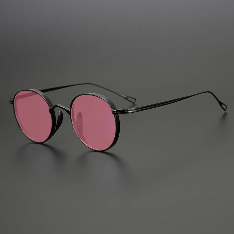 Ultra-Light Pure Titanium Polarised Sunglasses | Vintage Round - Black