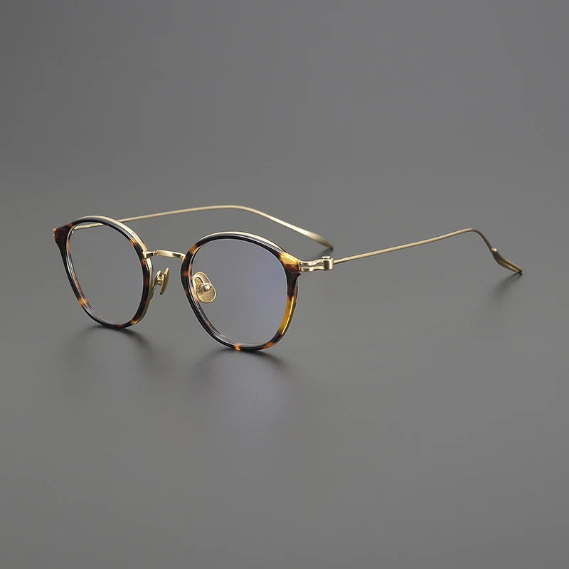 Titanium Retro Round Prescription Eyeglasses