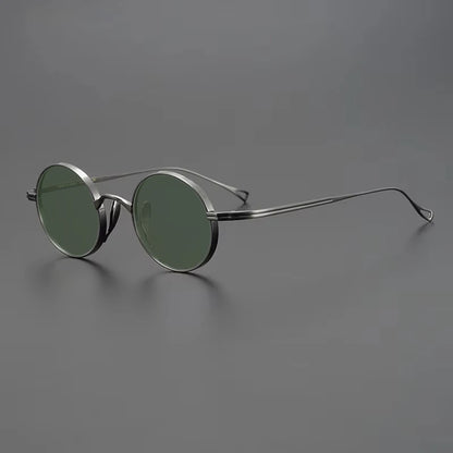 Ultra-Light Pure Titanium Polarised Vintage Small Round Sunglasses additional product view