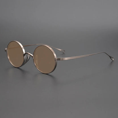 Ultra-Light Pure Titanium Polarised Vintage Small Round Sunglasses additional product view
