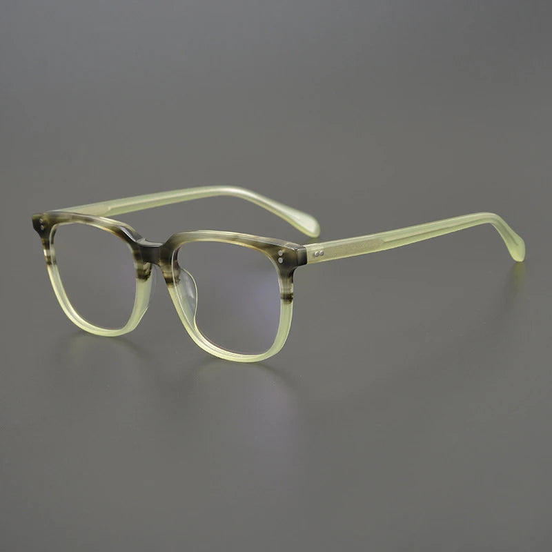 Acetate Crystal Blue Square Prescription Eyeglasses | Designer Optical Frame for Rx Lenses – CINILY UK - Green