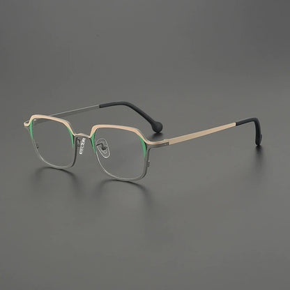 Titanium Colour-Outline Square Prescription Eyeglasses | Ultra-Light Designer Rx Glasses – CINILY UK additional product view
