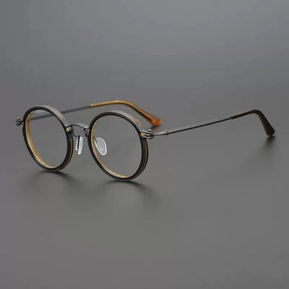 Ultra-Light Pure Titanium Vintage Round Optical Glasses Frame additional product view