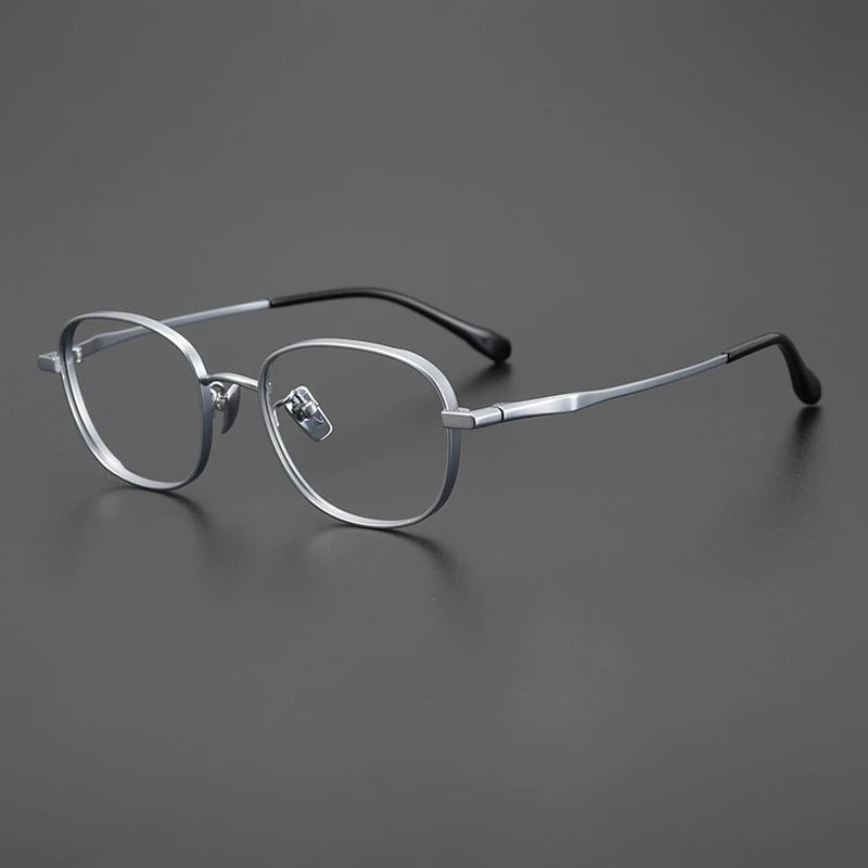 Petite Titanium Blue Panto Eyeglasses