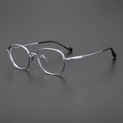 Petite Titanium Blue Panto Prescription Eyeglasses | Ultra-Light Optical Frame for Rx Lenses – CINILY UK temple detail