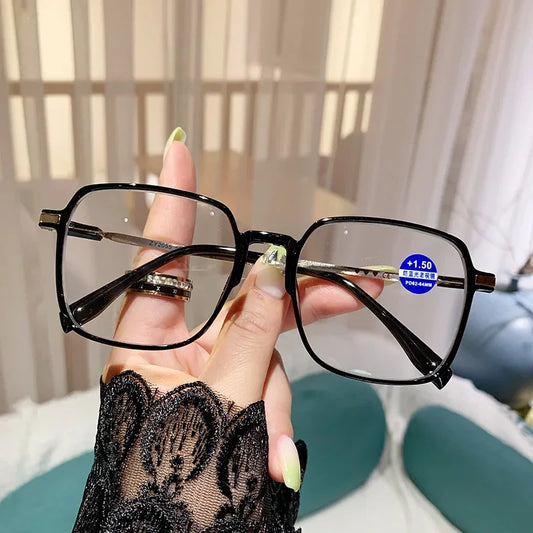 Plastic Oversized Square Blue Light Reading Glasses