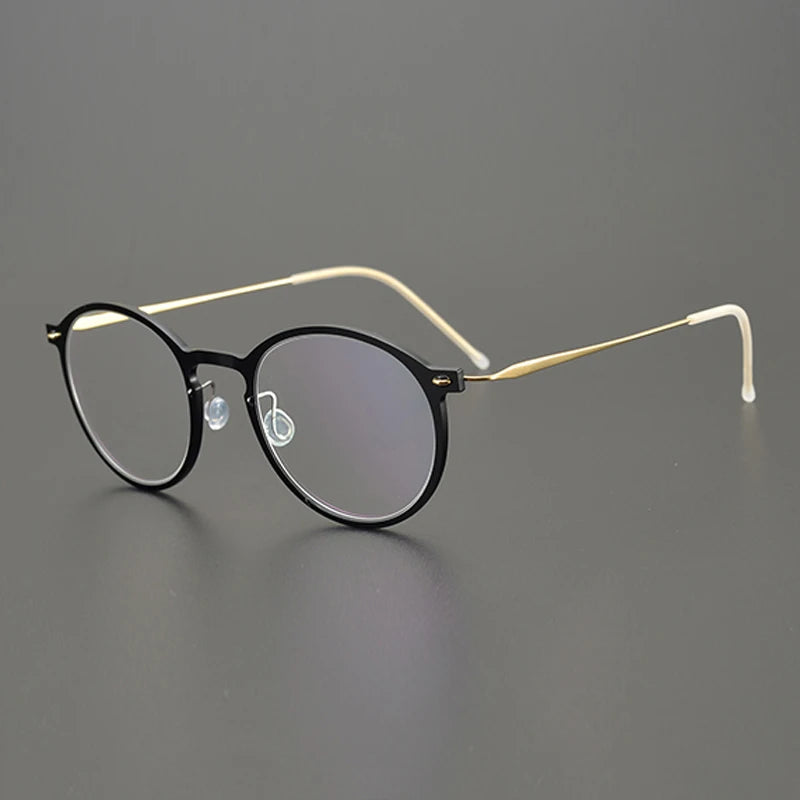 Titanium Transparent Round Eyeglasses