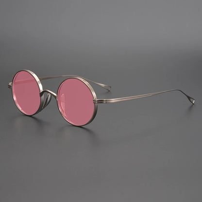Ultra-Light Pure Titanium Polarised Vintage Small Round Sunglasses additional product view