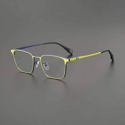 Titanium Neon Square Prescription Eyeglasses | Bold Lightweight Rx Glasses – CINILY UK lens detail