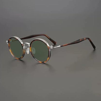 Vintage Round Polarised Sunglasses UV400 with Titanium Detail additional product view