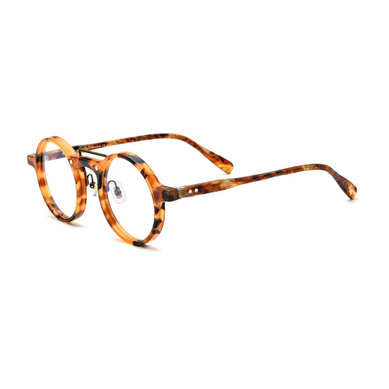 Acetate Mosaic Round Eyeglasses