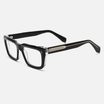 Vintage Thick Acetate Square Prescription Eyeglasses Frame temple detail