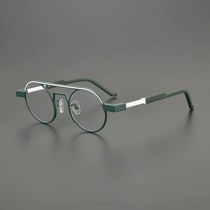 Titanium Neon Pilot Round Prescription Eyeglasses | Bold Lightweight Rx Glasses – CINILY UK frame detail