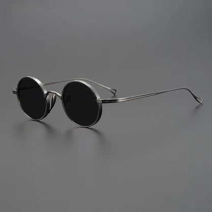 Ultra-Light Pure Titanium Polarised Vintage Small Round Sunglasses additional product view