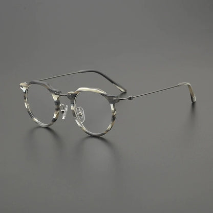 Titanium Crystal Panto Prescription Eyeglasses | Ultra-Light Optical Frame for Rx Lenses – CINILY UK side view