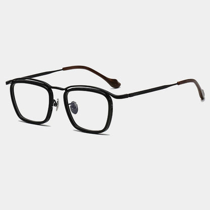 Titanium Acetate Square Prescription Eyeglasses | Affordable Retro Rx Glasses – CINILY UK lens detail