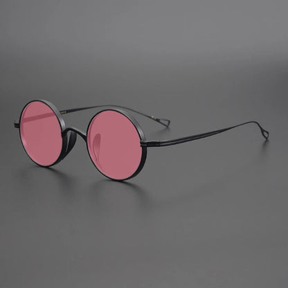 Ultra-Light Pure Titanium Polarised Vintage Small Round Sunglasses additional product view