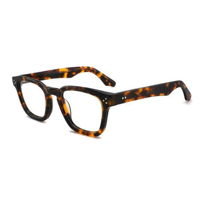 Vintage Handmade Square Acetate Glasses Frame Lightweight temple detail